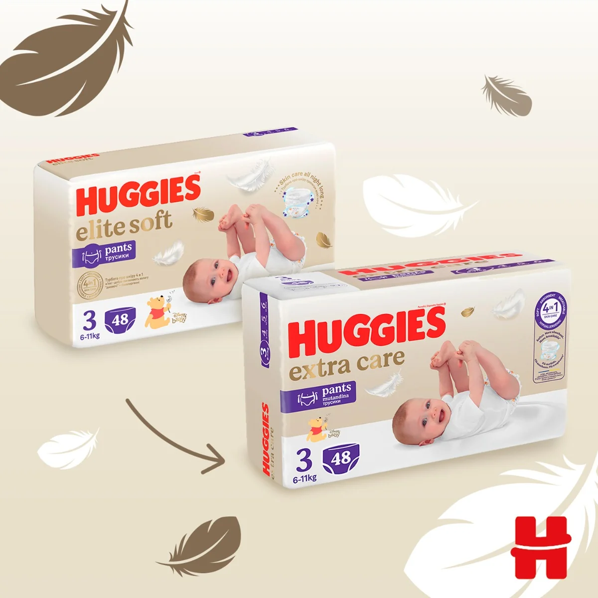 Huggies Extra Care Pants 3 6–11 kg 48 ks