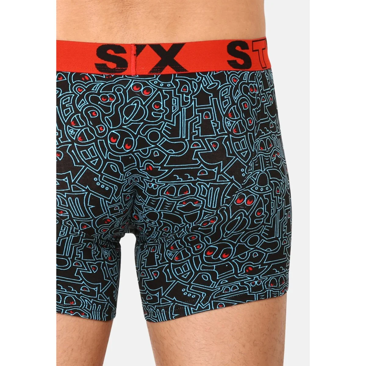 Styx Pánské boxerky long art sportovní guma doodle (U1256) M 