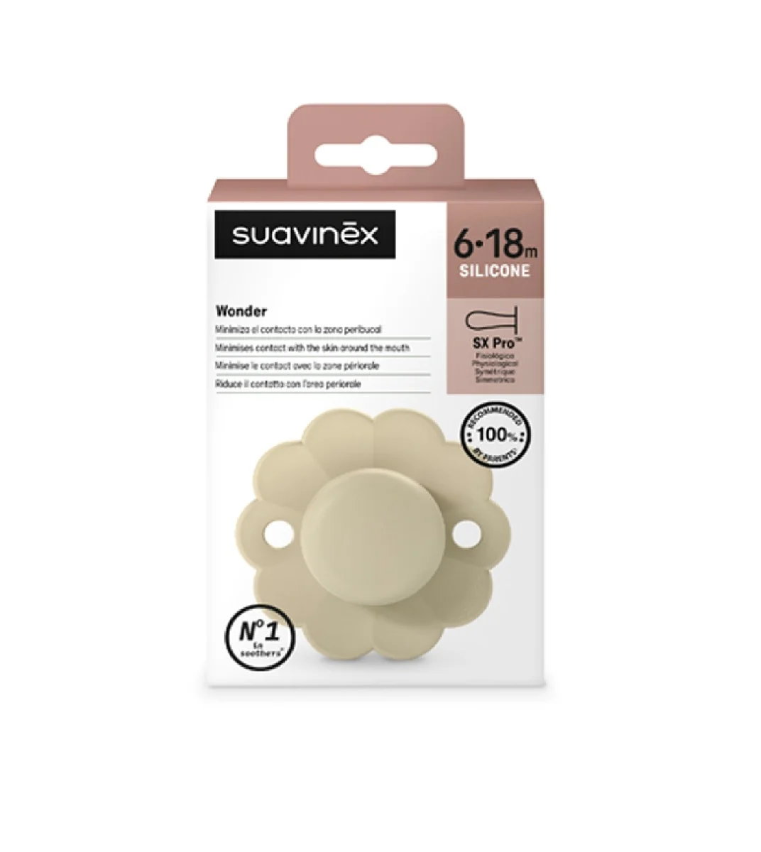 Suavinex Wonder Fyziologický dudlík 6-18m 1 ks whitecap gray