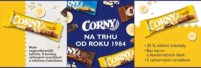 Corny BIG banán v mléčné čokoládě müsli tyčinka 50 g