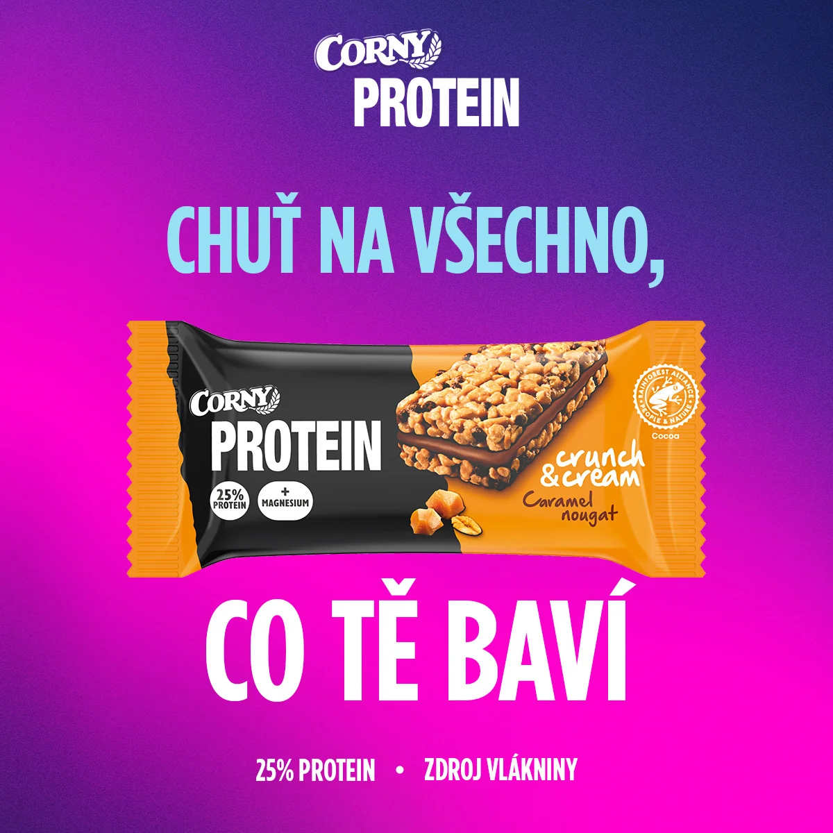 Corny Protein Crunch & Cream karamel-nugát 35 g