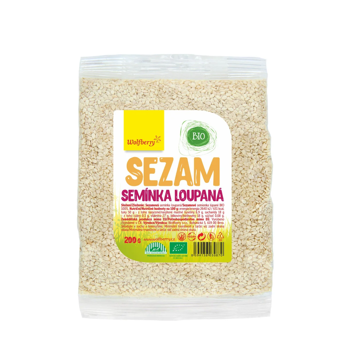 Wolfberry Sezamové semínko loupané BIO 200 g