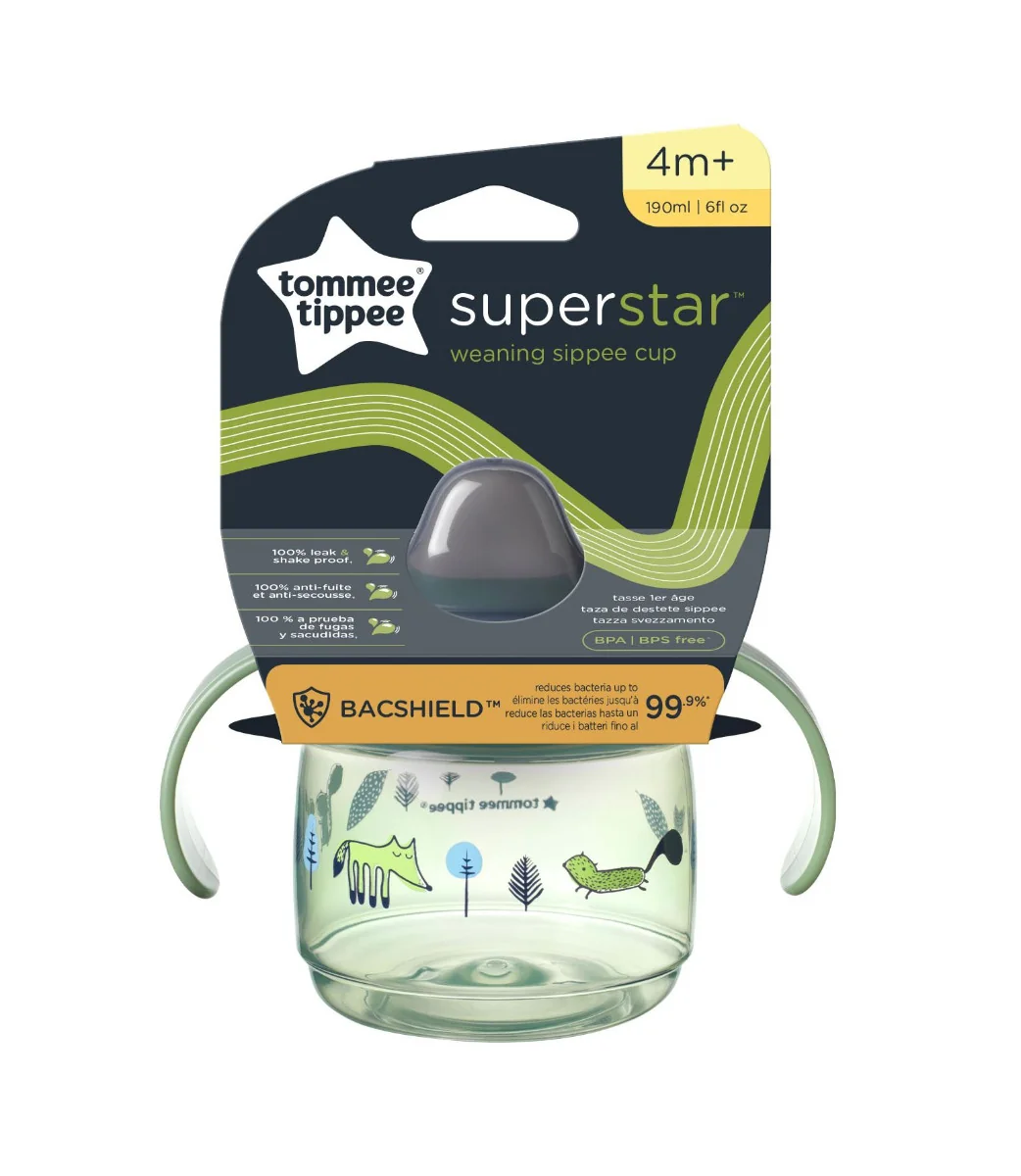 Tommee Tippee Netekoucí hrnek Superstar 4m+ 190 ml 1 ks zelený