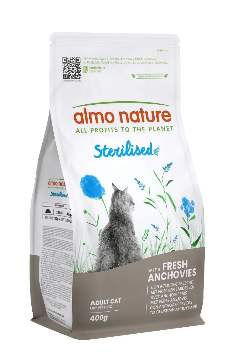 Almo Nature Sterilised s ančovičkami krmivo pro kastrované kočky 400 g