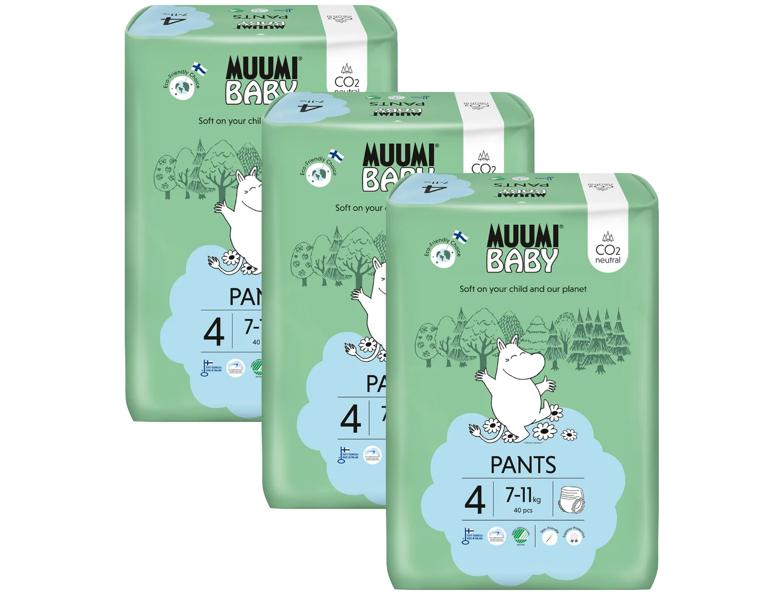 Muumi Baby Pants 4 Maxi 7–11 kg eko kalhotky 120 ks