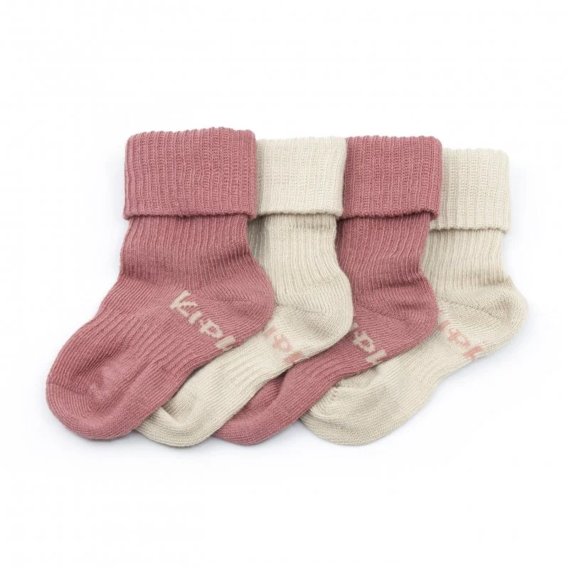 KipKep dětské ponožky Stay-on-Socks 0-6m 2páry Dusty Clay 