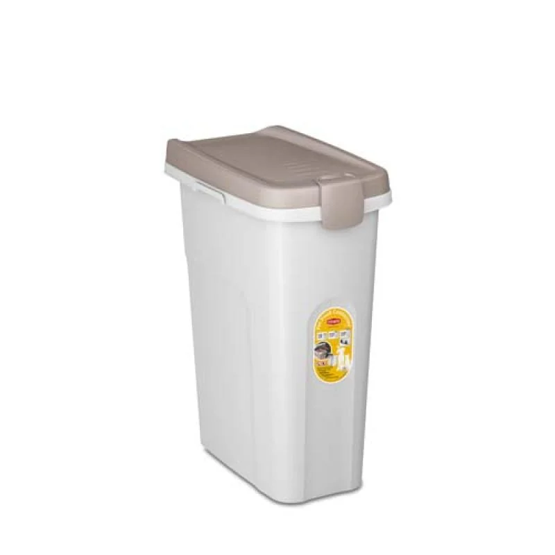 Stefanplast Pet food Container 39x24x51cm 25l bílý/šedý barel na 10kg granulí