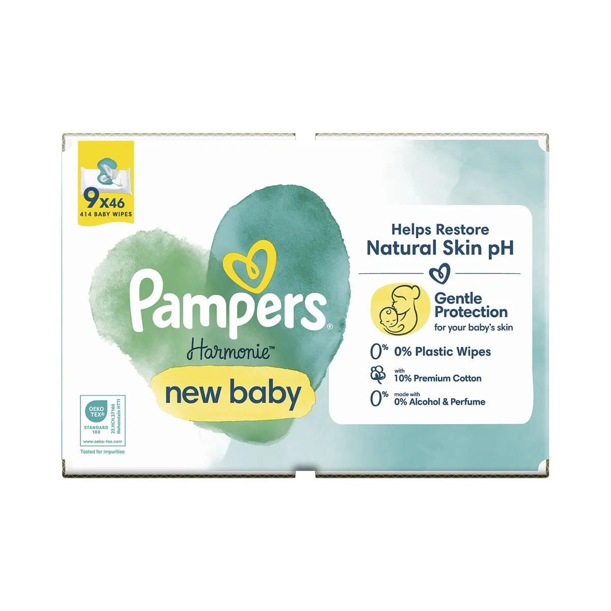 Pampers Harmonie New Baby Aloe vera vlhčené ubrousky 9x46 ks