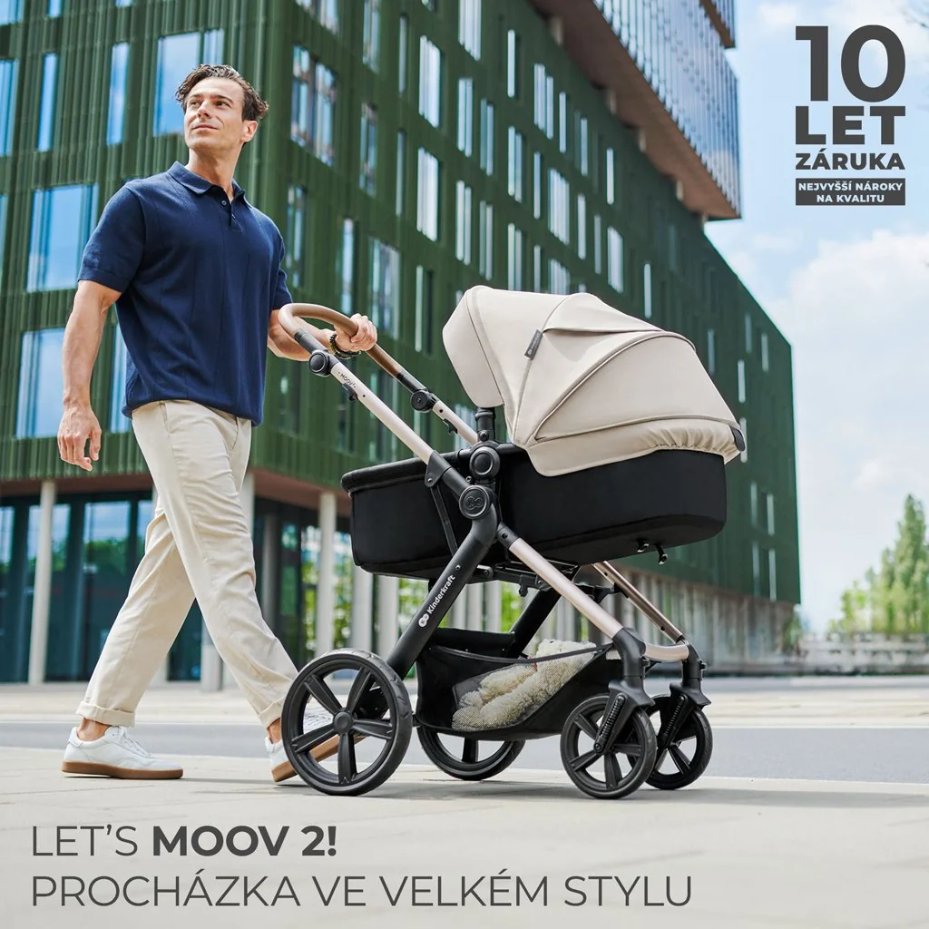 Kinderkraft Kočárek kombinovaný Moov 2 3v1 Sand Beige - pěnová kola 