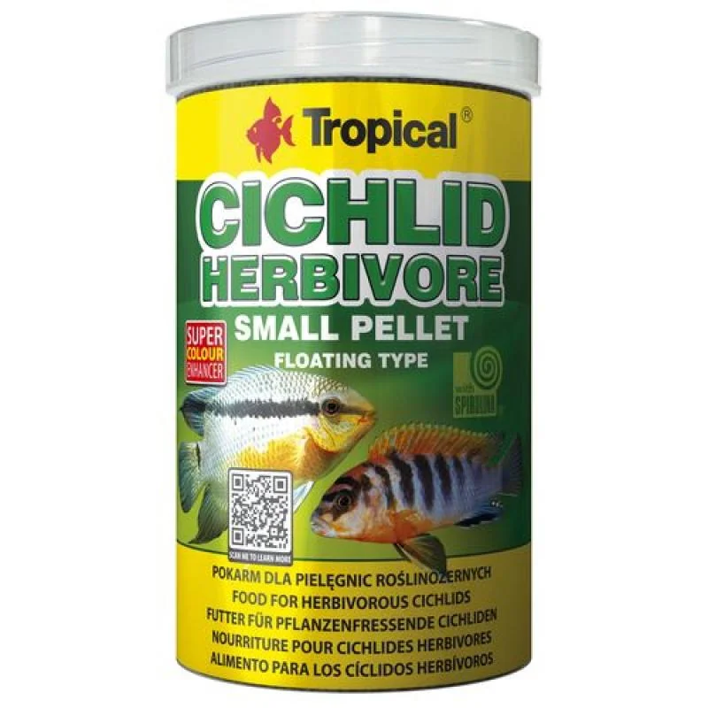 Tropical Cichlid Herbivore Small Pellet 1000ml/360g krmivo pro býložravé cichlidy 