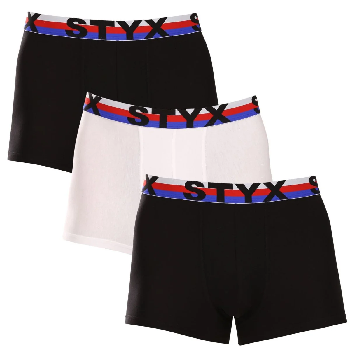 Styx 3PACK pánské boxerky sportovní guma vícebarevné trikolóra (3G19001) XXL