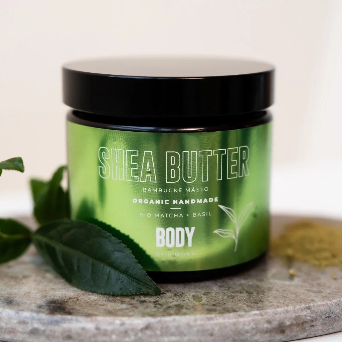 Beauty by Simona Body Bambucké máslo BIO Matcha a Basil 250 ml