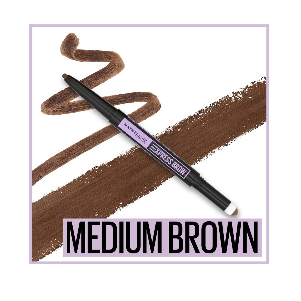 Maybelline Express Brow Satin Duo odstín 02 Medium Brown tužka a pudr na obočí 9 g