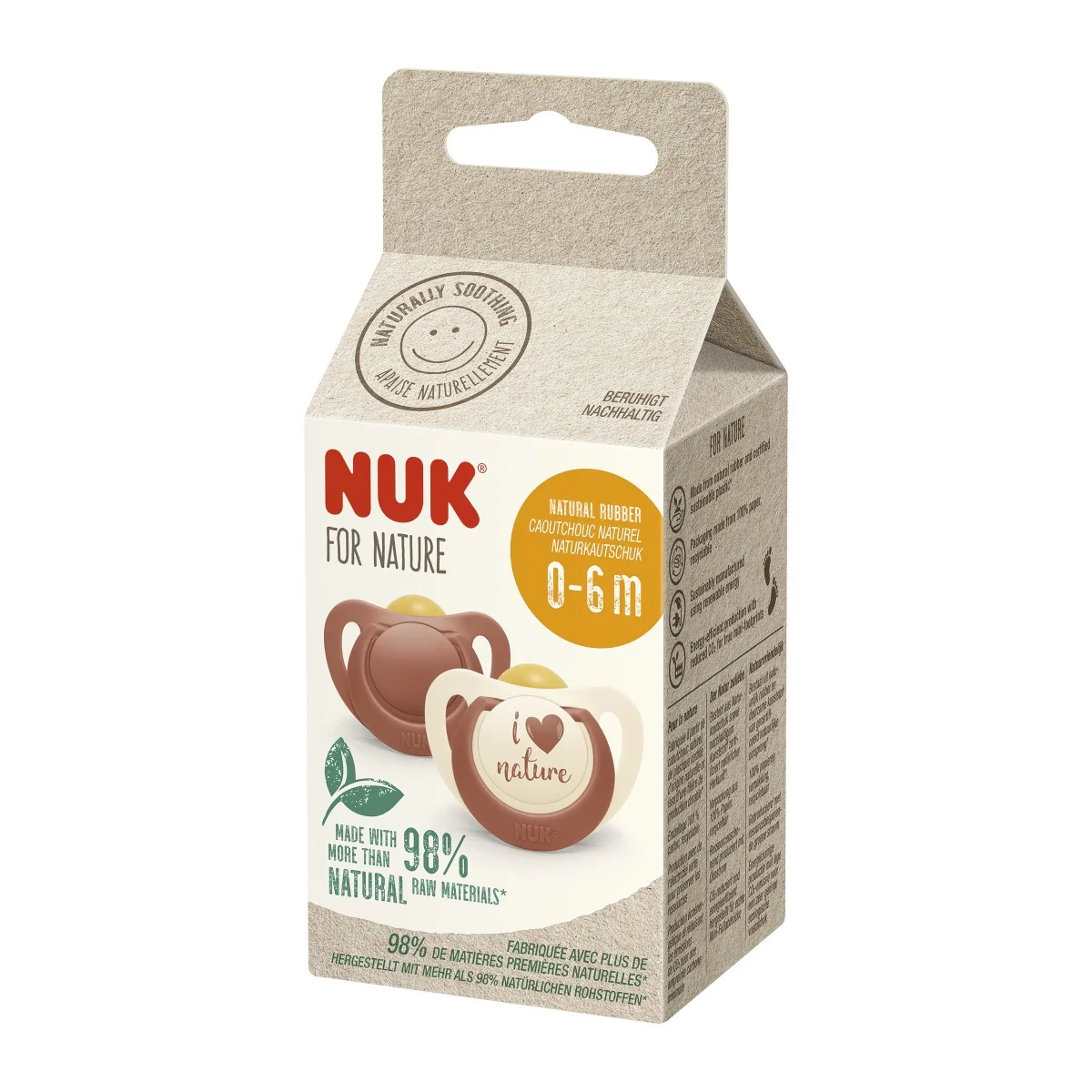 NUK For Nature Dudlík latexový 0-6m 2 ks