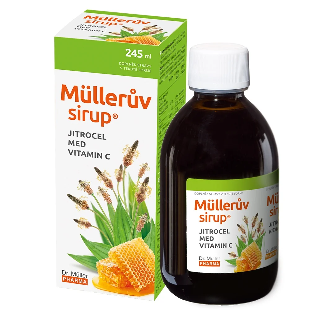 Dr. Müller Müllerův sirup s jitrocelem, medem a vitaminem C 245 ml