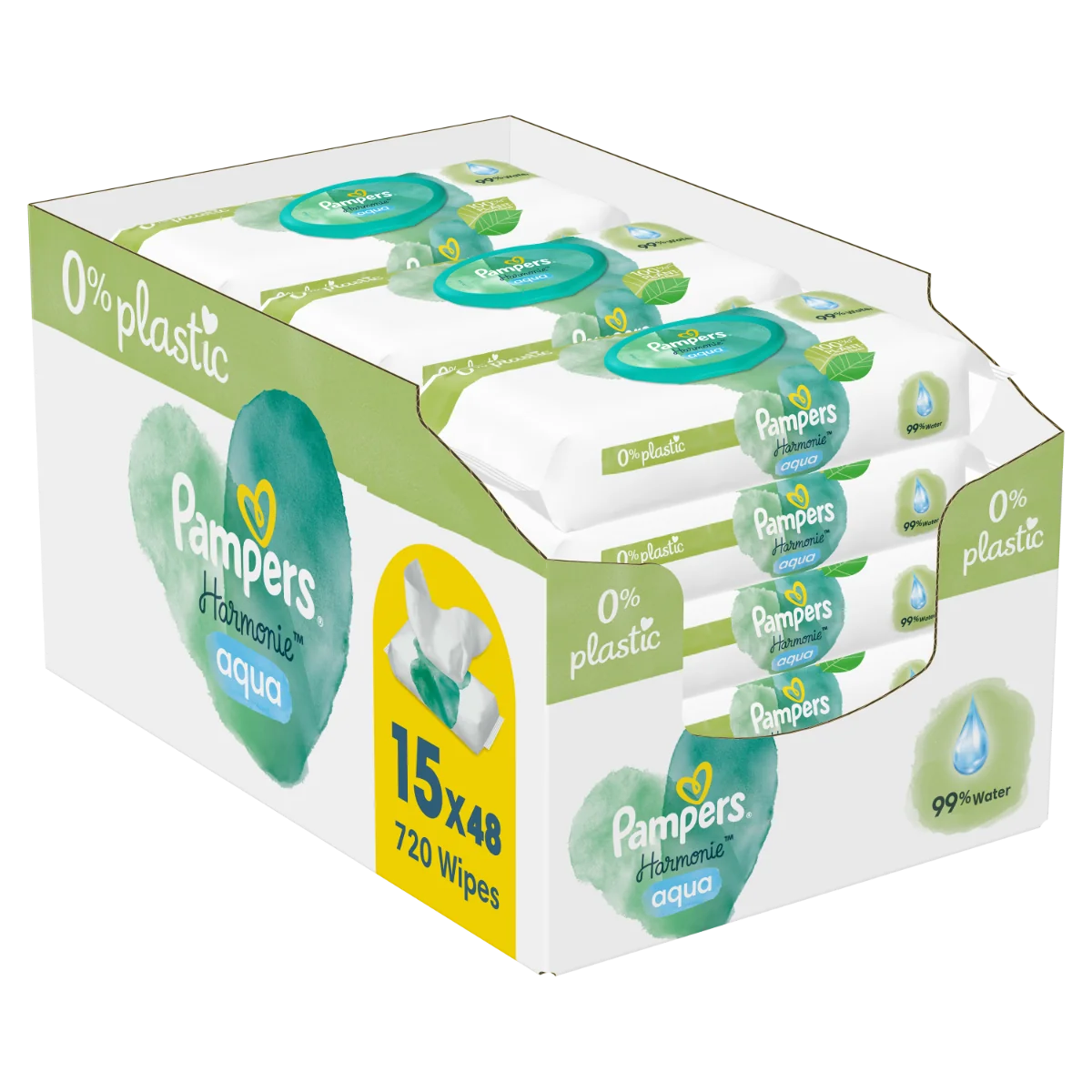 Pampers Harmonie Aqua vlhčené ubrousky 15x48 ks