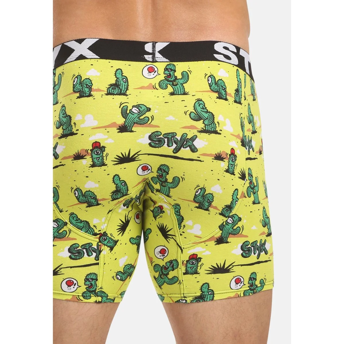 Styx Pánské boxerky long art sportovní guma kaktusy (UN1351) XL 