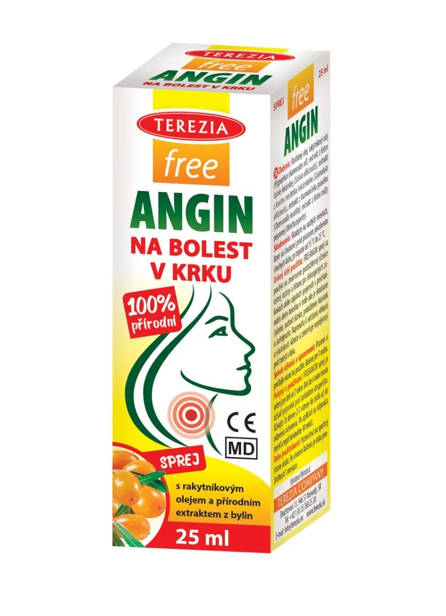 Terezia freeANGIN sprej na bolest v krku 25 ml