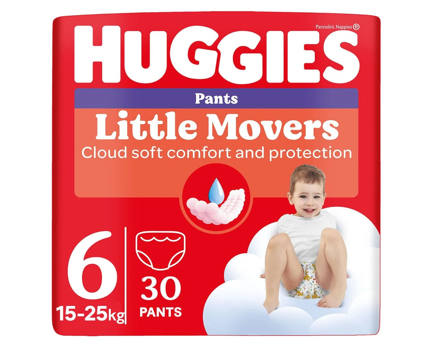 Huggies Little Movers Pants 6 15-25 kg jednorázové plenkové kalhotky 30 ks