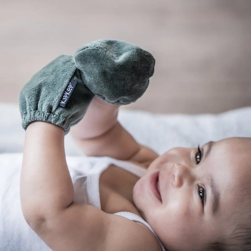 KipKep dětské rukavice proti poškrábání MITTENS Calming Green 