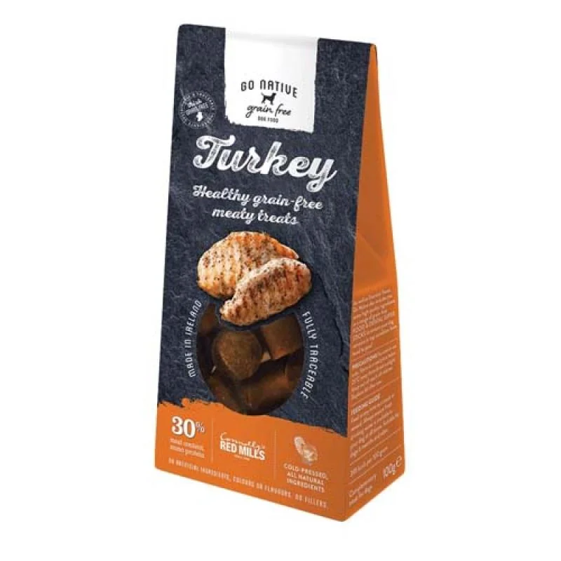 Go Native Essentials Turkey 100g nízkokalorická pochoutka pro psy s 30% krůtím masem 