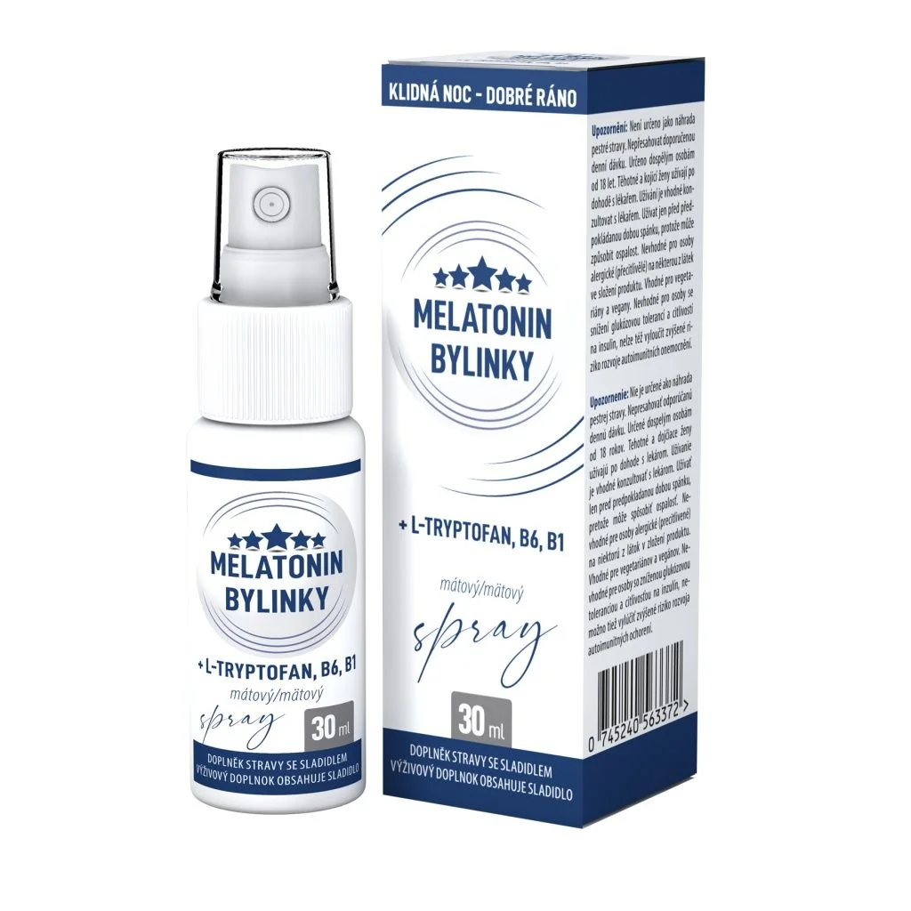 Clinical Melatonin Bylinky + L-Tryptofan, B6, B1 mátový spray 30 ml