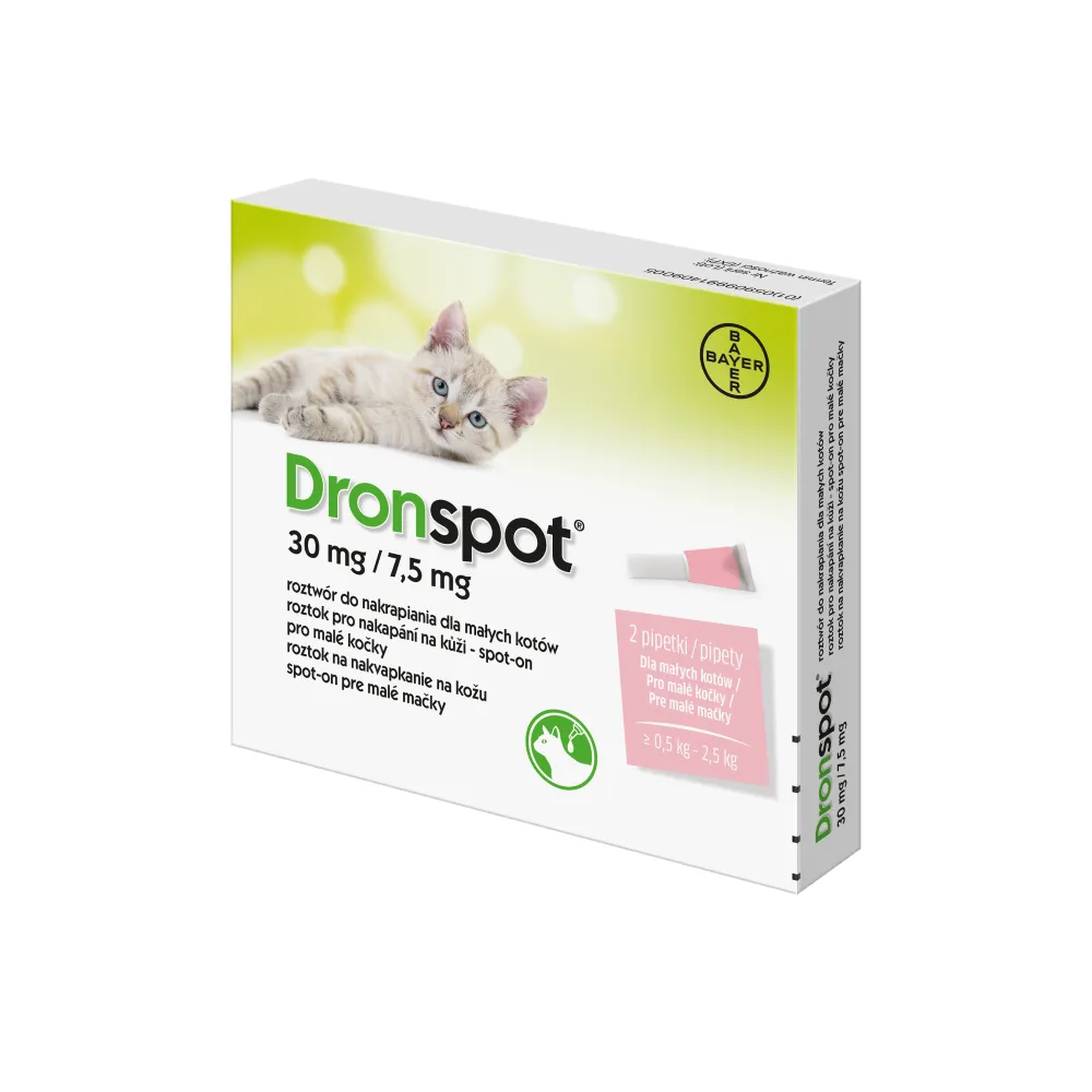 Dronspot 30 mg/7,5 mg pro malé kočky spot-on 2x0,35 ml 