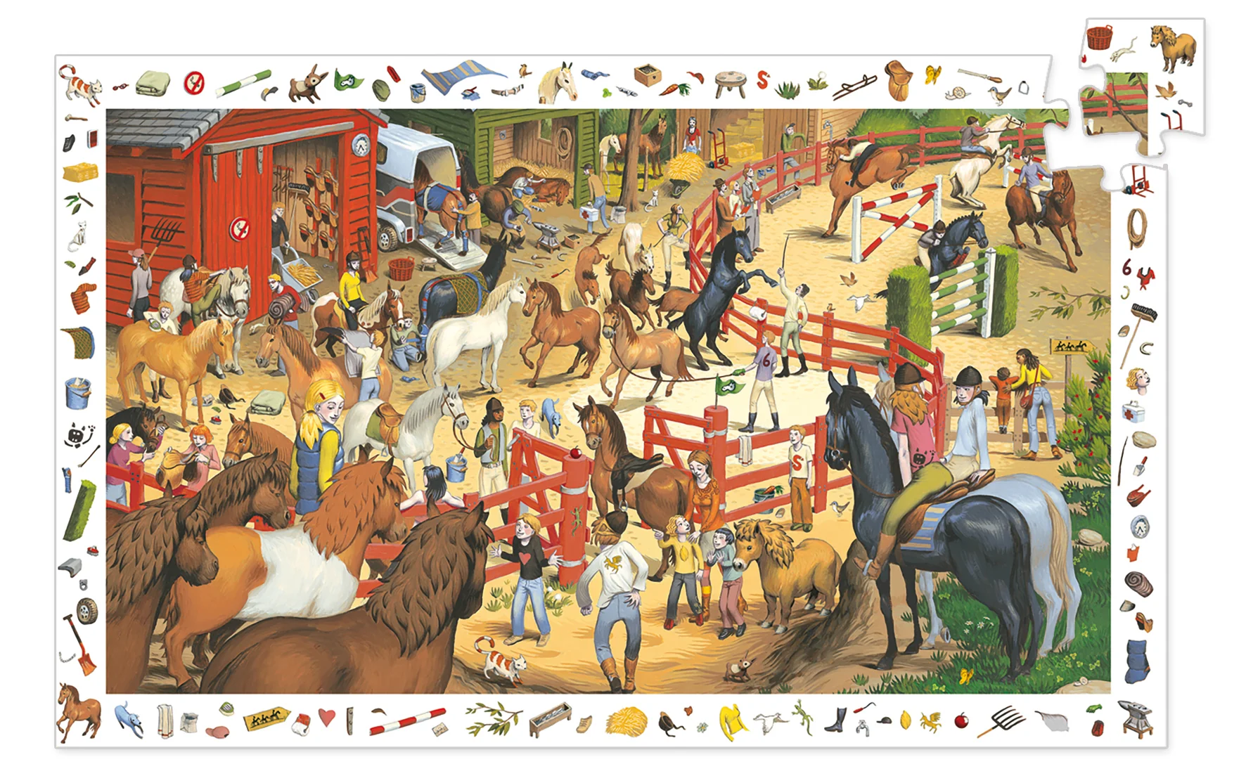 Djeco Vyhledávací puzzle Koně - 200 pcs