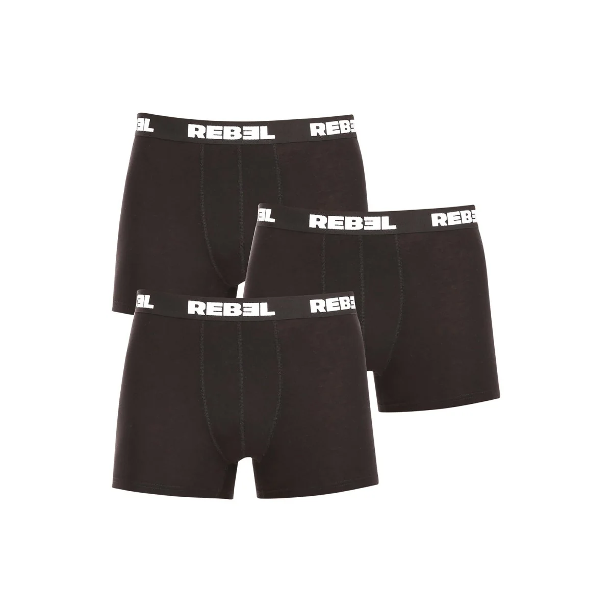 Nedeto 3PACK pánské boxerky Rebel černé (3NBR001) 3XL