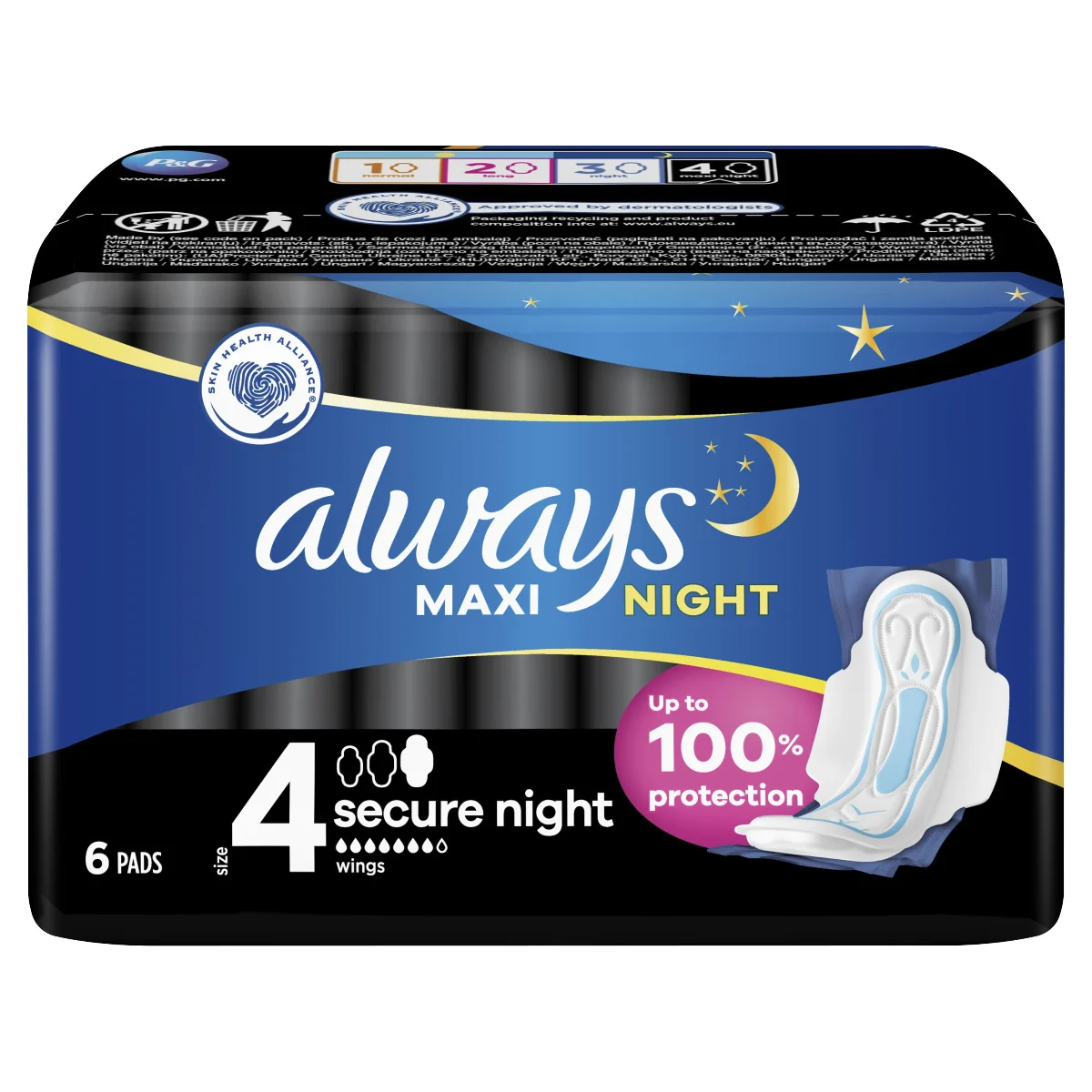 Always Maxi Secure Night vložky 6 ks