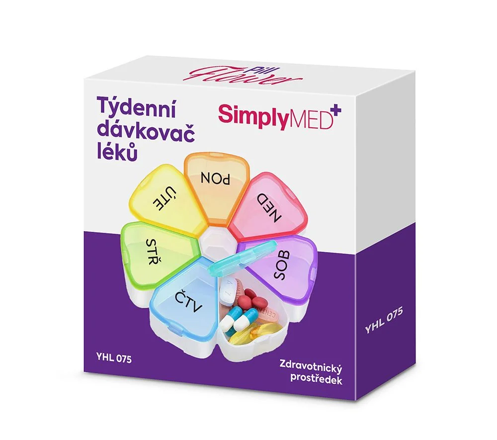 SimplyMed Dávkovač léků týdenní YH7075 Flower 1 ks