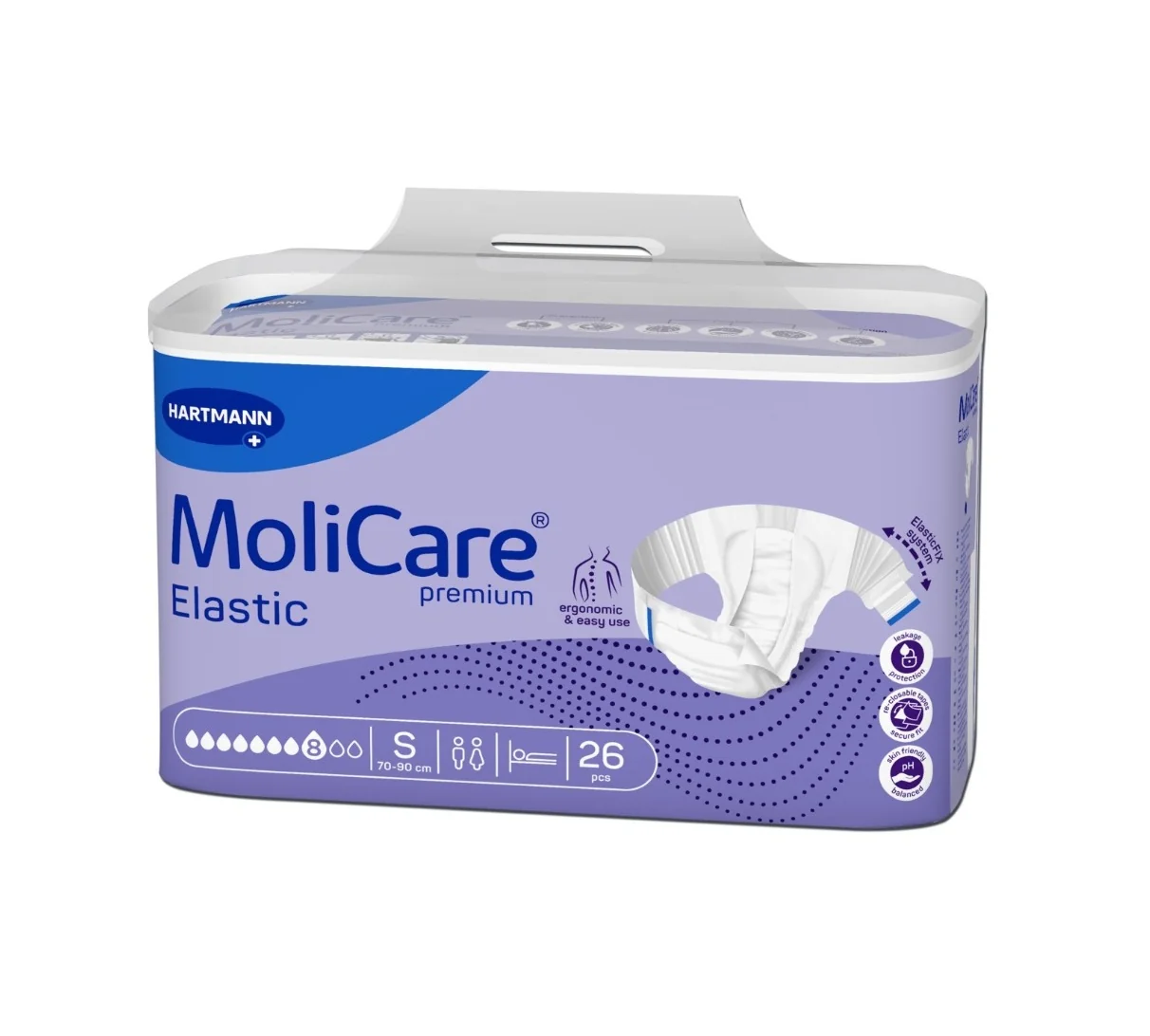 MoliCare Elastic 8 kapek vel. S zalepovací inkontinenční kalhotky 26 ks