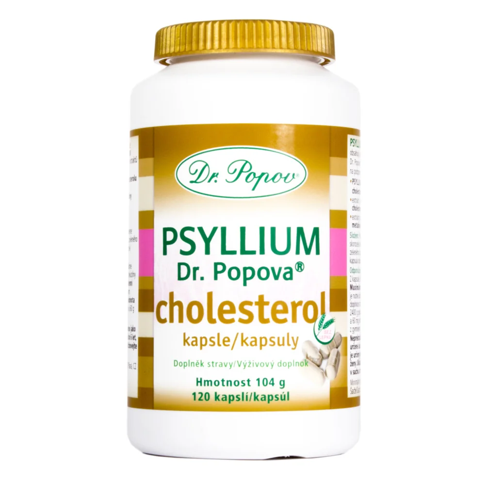 Dr. Popov Psyllium Cholesterol 120 kapslí