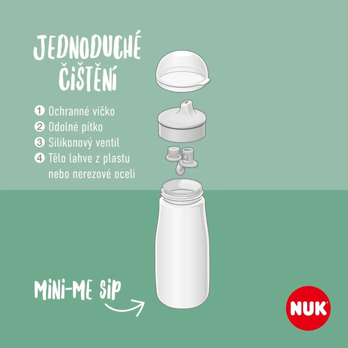 NUK Mini-Me Láhev Sip nerez 9m+ 300 ml 1 ks