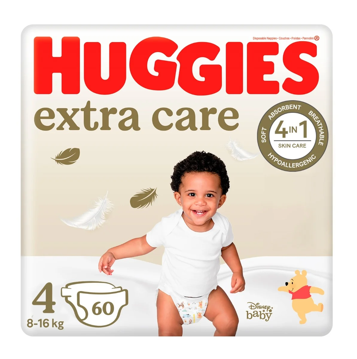 Huggies Extra Care 4 8–16 kg dětské pleny 60 ks