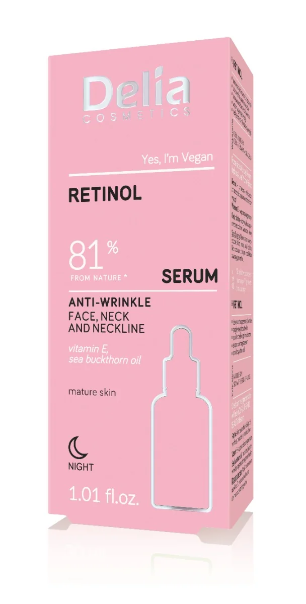 Delia Retinol Sérum proti vráskám na obličej, krk a dekolt 30 ml