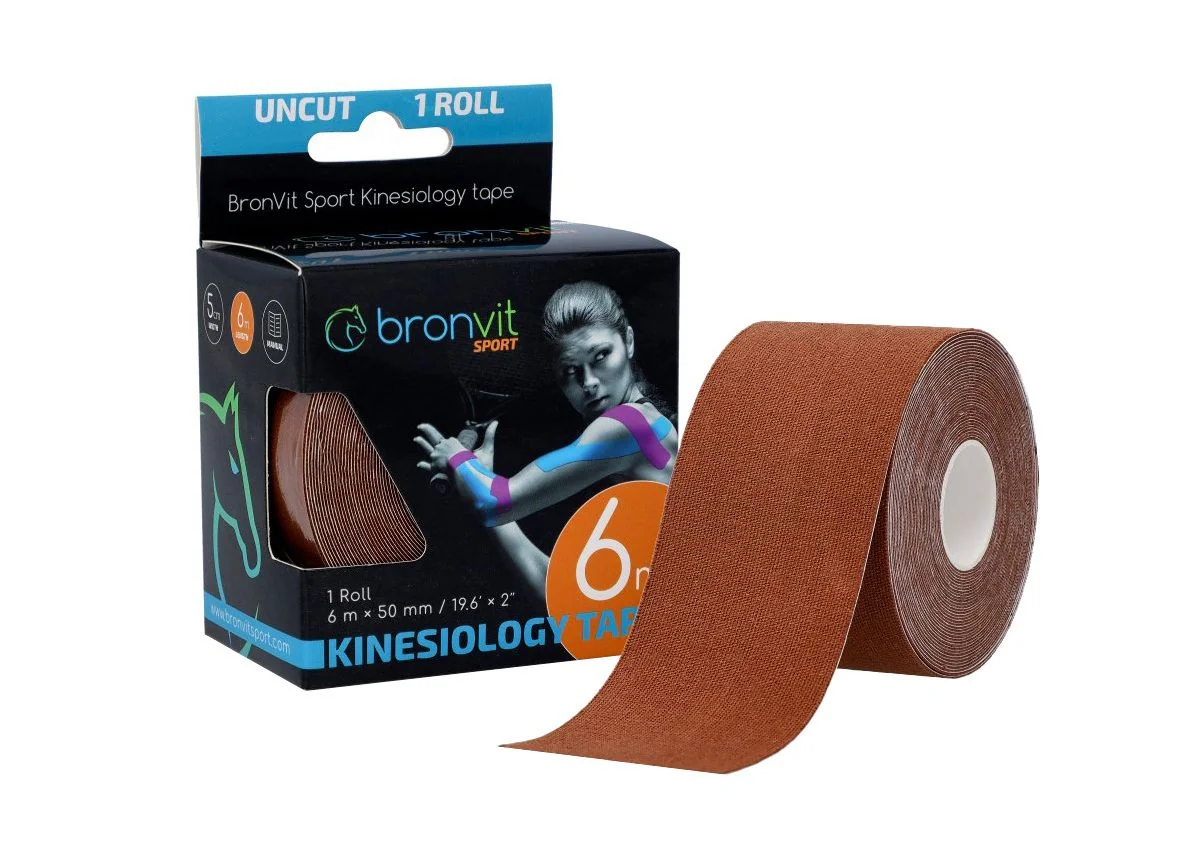 BronVit Sport Kinesio Tape classic 5 cm x 6 m tejpovací páska tmavě hnědá