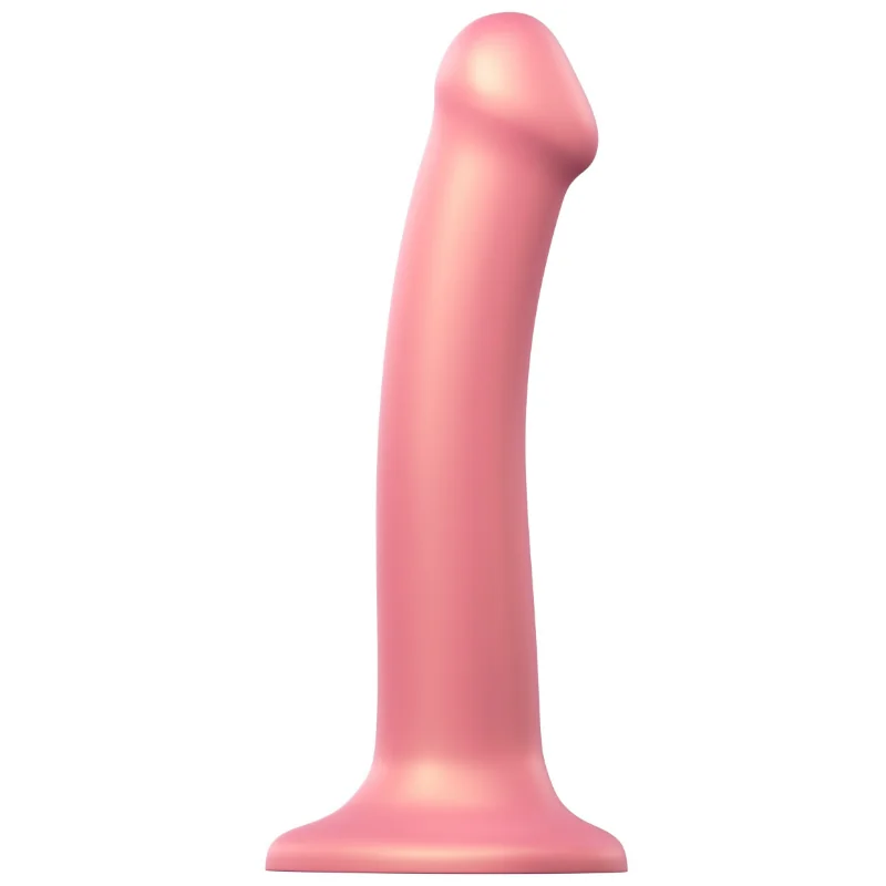 dildo s přísavkou Metallic Shine M (18 cm), růžové