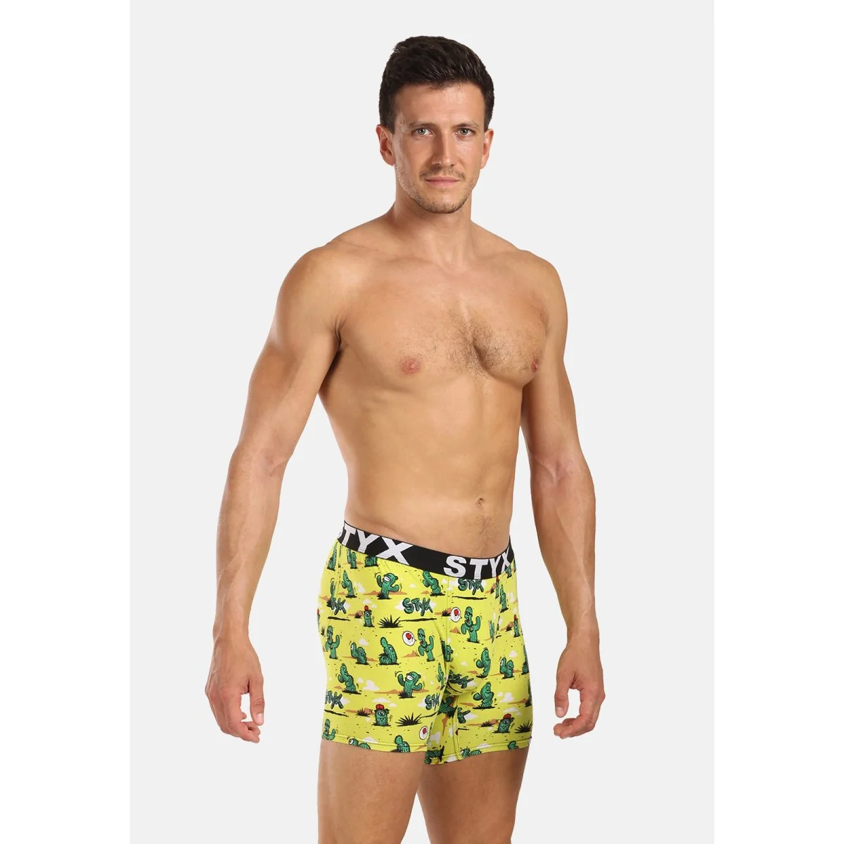 Styx Pánské boxerky long art sportovní guma kaktusy (UN1351) XL 