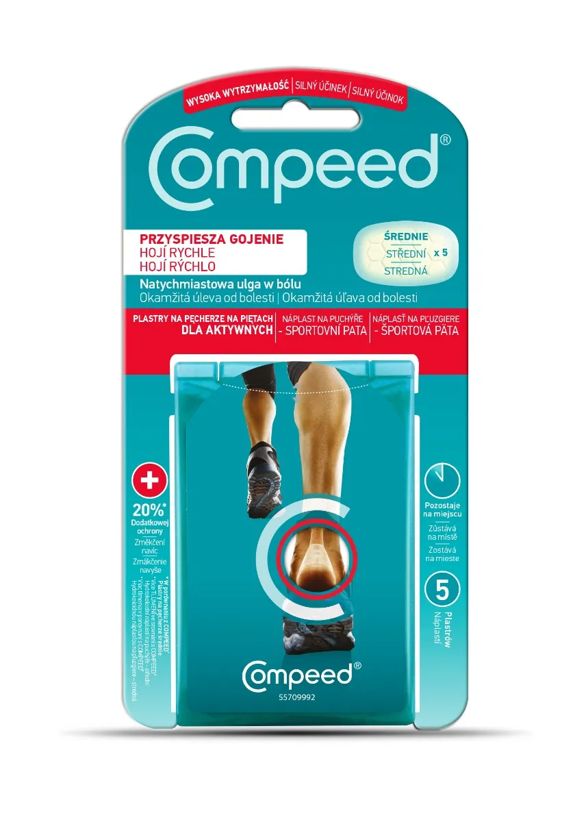 Compeed Náplast na puchýře sportovní – pata 5 ks