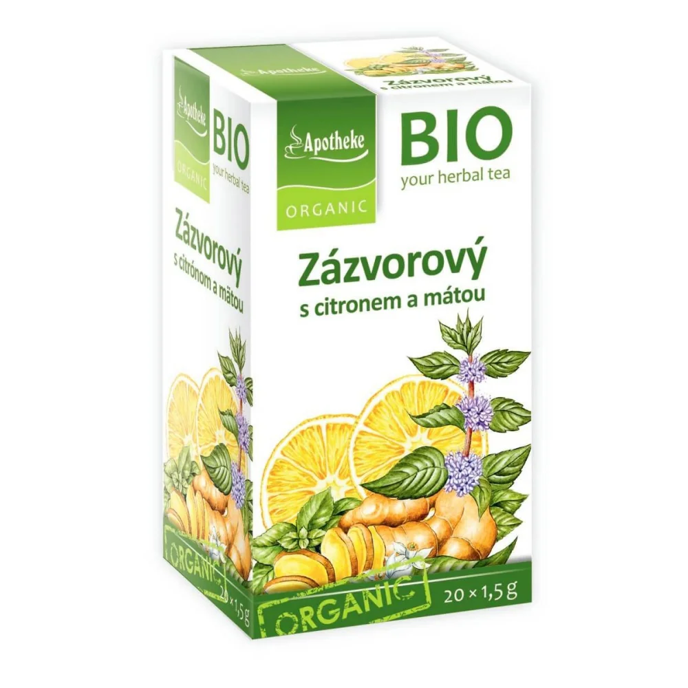 Apotheke BIO Zázvor s citronem a mátou nálevové sáčky 20x1,5 g