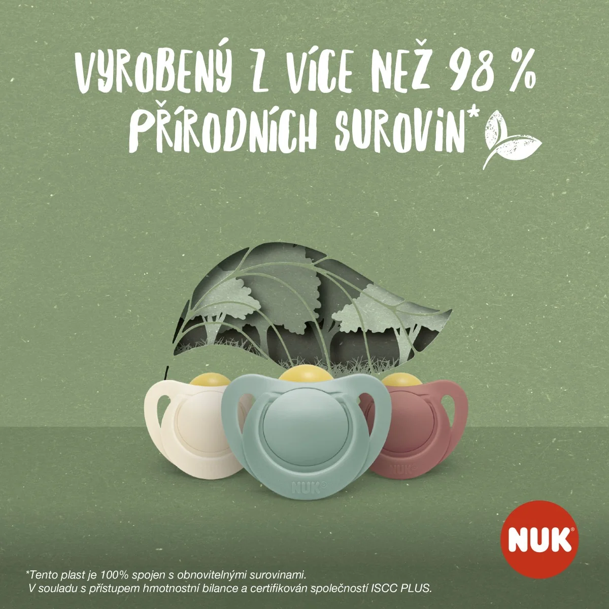 NUK For Nature Dudlík latexový 0-6m 2 ks