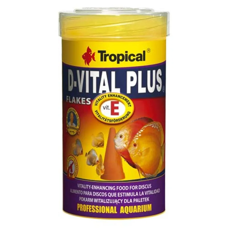 Tropical D-Vital Plus 100ml/20g vločkové krmivo pro všechny druhy discusů s vitamíne 