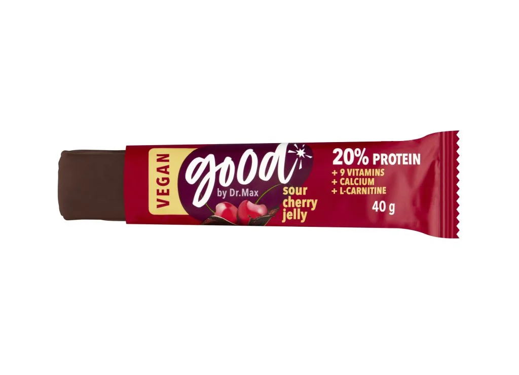 Dr. Max Protein Bar 20% Sour Cherry Vegan proteinová tyčinka 40 g