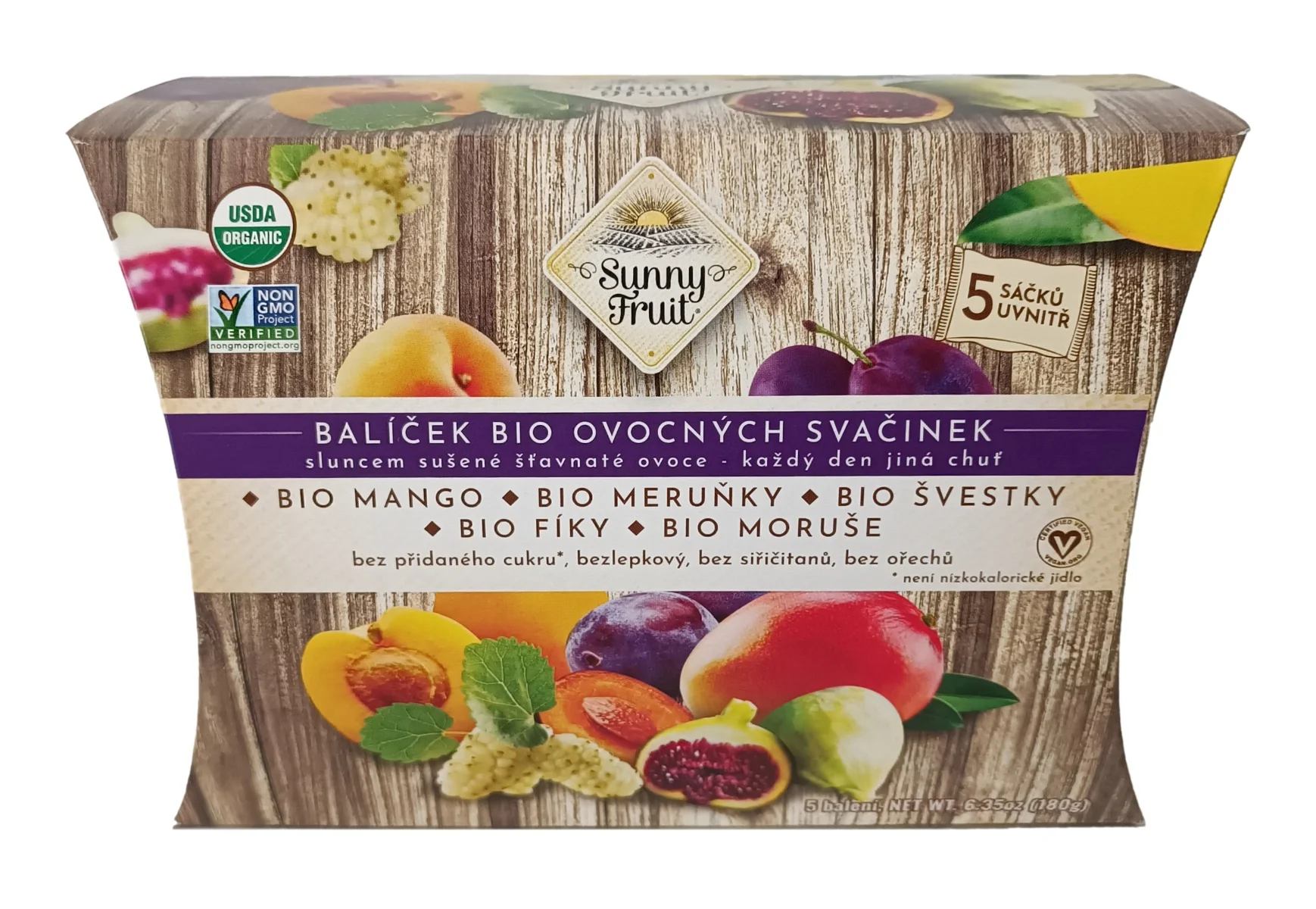 Sunny Fruit BIO Balíček ovocných svačinek 5x36 g