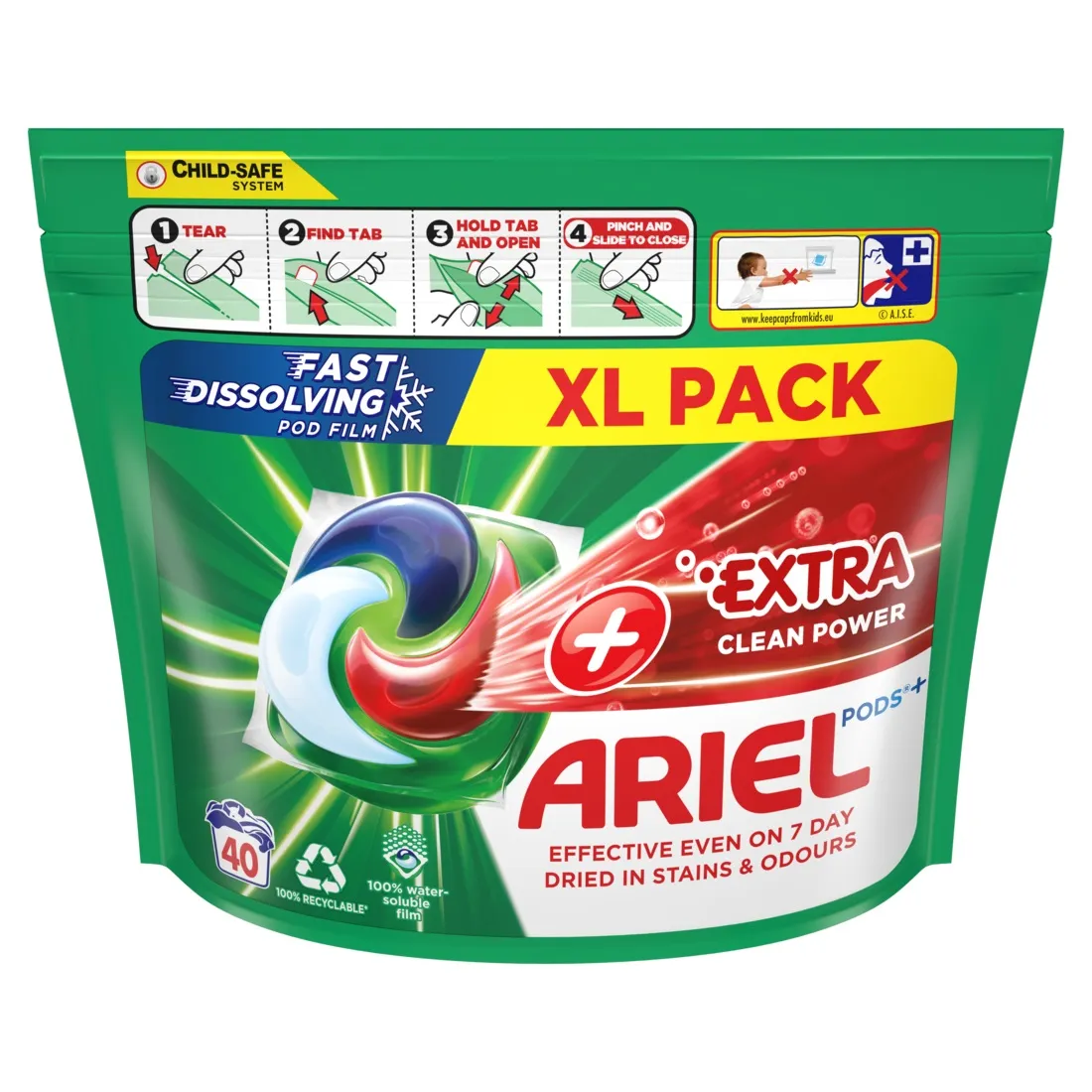 Ariel Extra Clean Prací kapsle 40 ks