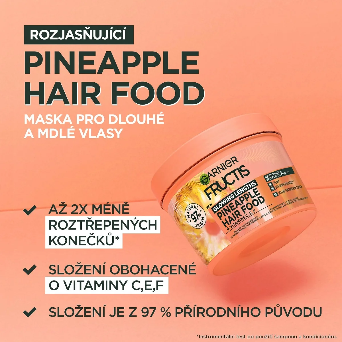 Garnier Fructis Hair Food Pineapple maska pro dlouhé vlasy 400 ml