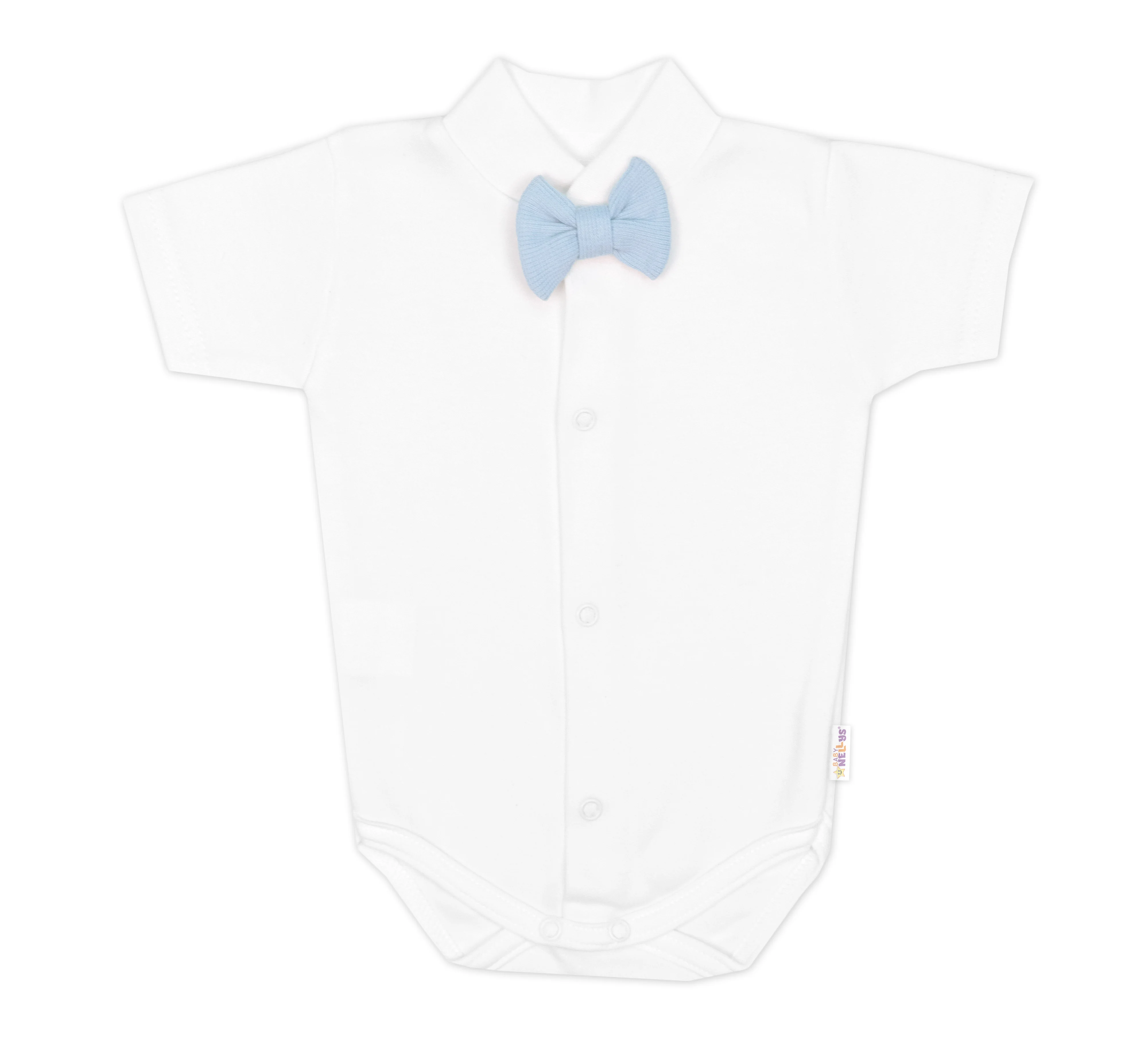 Baby Nellys Souprava Gentleman 3D, body kr. rukáv, polodupačky s láclem, čepička 