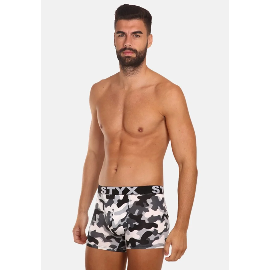 Styx Pánské boxerky long art sportovní guma maskáč (U1457) M 