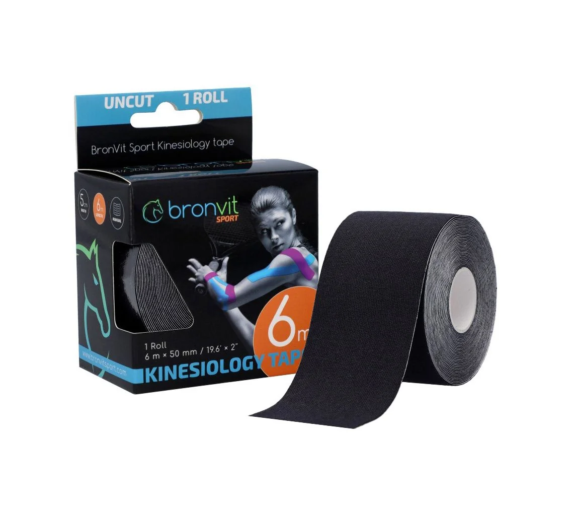 BronVit Sport Kinesio Tape classic 5 cm x 6 m tejpovací páska černá